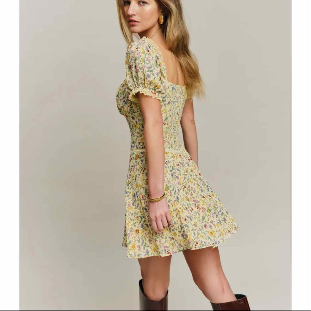 Reformation Yellow Floral Mini Dress - Picture 5 of 5